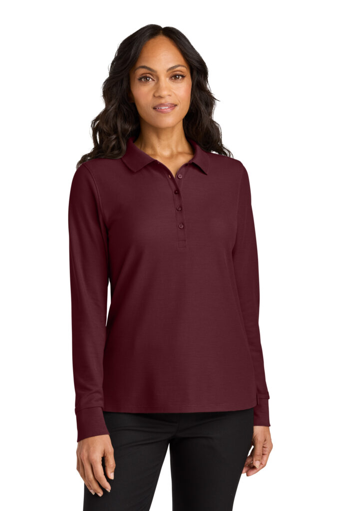 Men's and Womens Wearever Pique Long Sleeve Polo